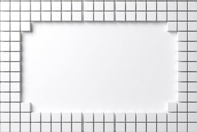 White 3D Cube Border Frame