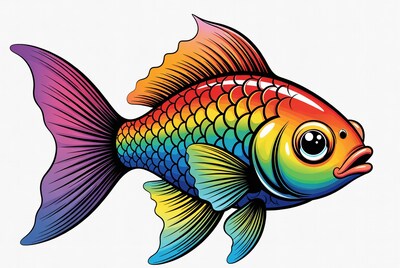 Rainbow Goldfish Illustration