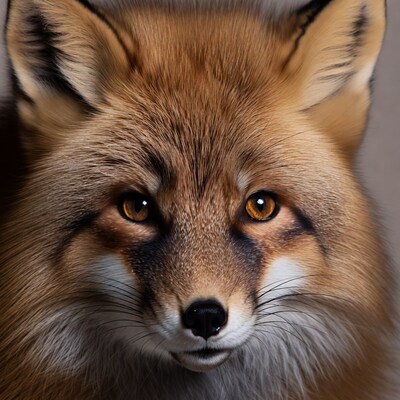 Close-up red fox face