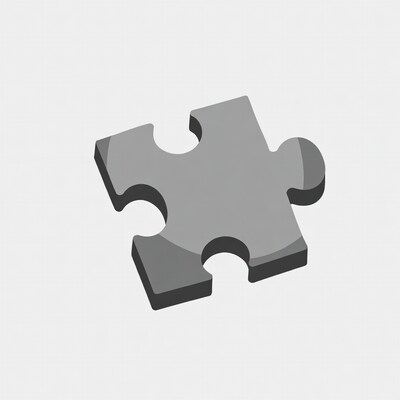 Gray Jigsaw Puzzle Piece