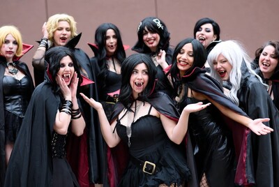 Group of women in vampire costumes