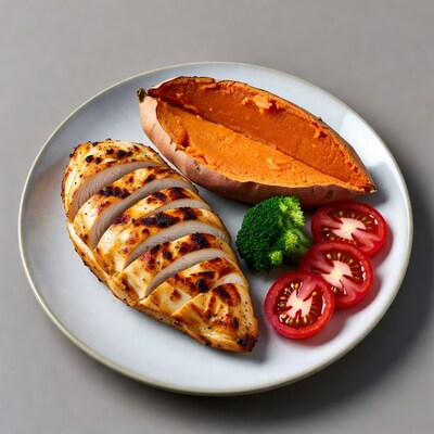 Grilled Chicken with Sweet Potato and Veggies
