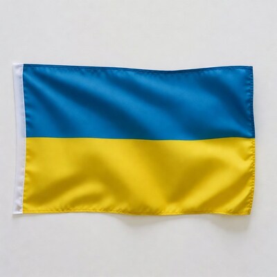Ukraine flag on white background