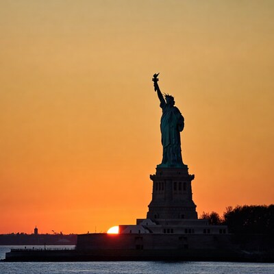 Statue of Liberty at sunset