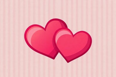 Two Pink Hearts Illustration
