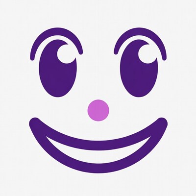 Purple Clown Smiley Face Illustration