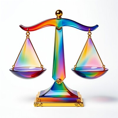 Rainbow Iridescent Scales of Justice