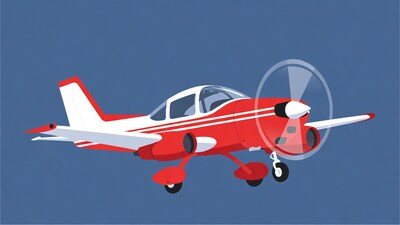 Red White Propeller Airplane Illustration