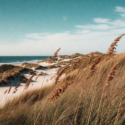 Beach Grass on Coastal Sand Dunes