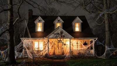Spooky Halloween House with Skeleton