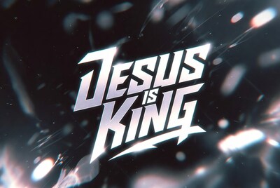 Jesus is King neon text