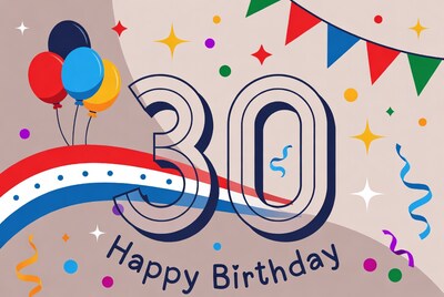 Happy 30th Birthday Illustration