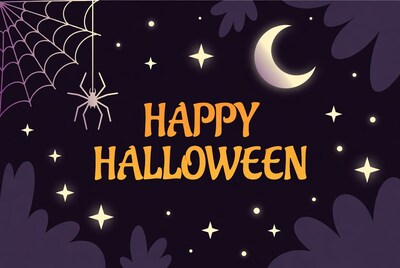 Happy Halloween illustration with spider