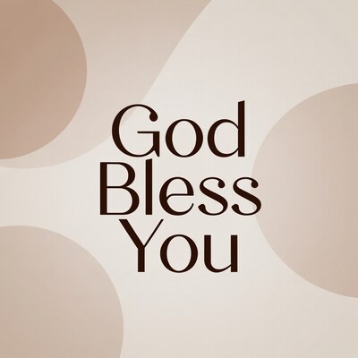 God Bless You Text Design