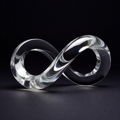 Clear glass infinity symbol