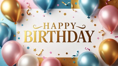 Happy Birthday Balloons and Confetti