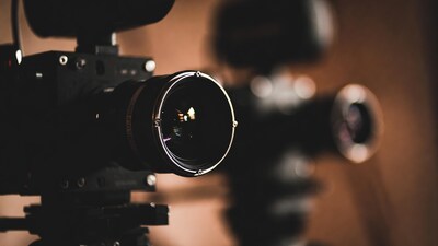 Close-up of Cinema Camera Lens