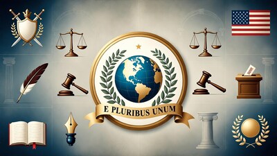 E Pluribus Unum Seal with Justice Symbols