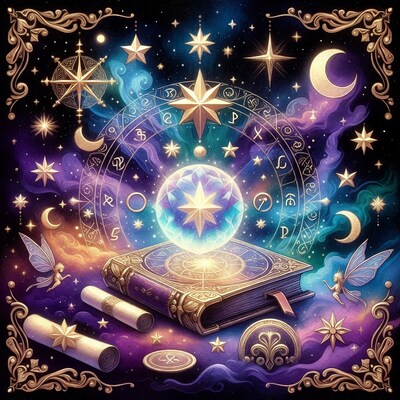 Magical Astrology Book with Crystal Ball