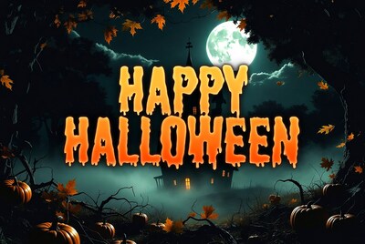Happy Halloween Dripping Text Background