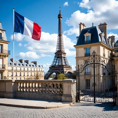 French Flag Eiffel Tower Paris