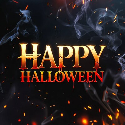 Happy Halloween Text with Smoke
