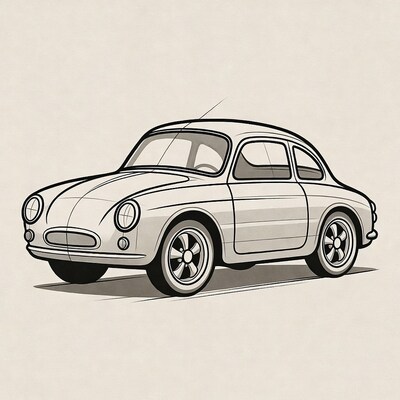 Vintage Sports Car Illustration