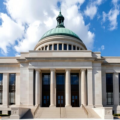 Neoclassical building with green dome