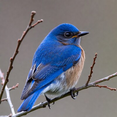 Eastern Bluebird perched on branch