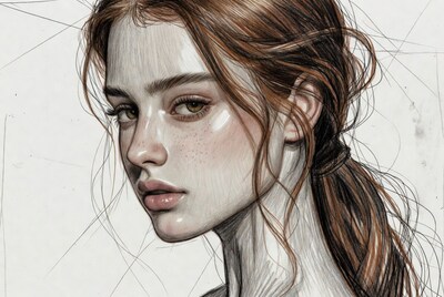 Portrait of woman with red hair