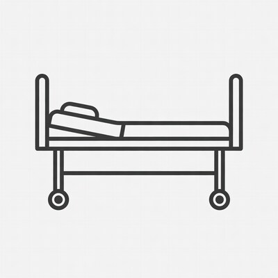 Hospital Bed Line Icon