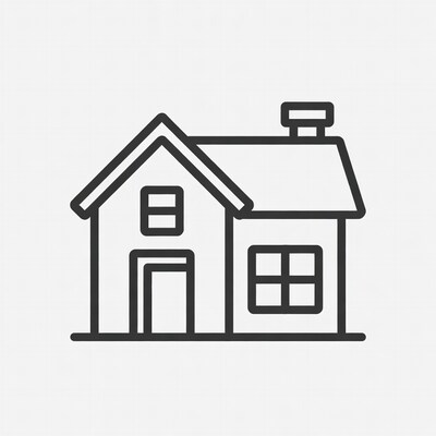 Line drawing house icon