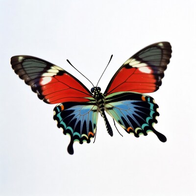 Colorful Morpho Butterfly Wings Spread