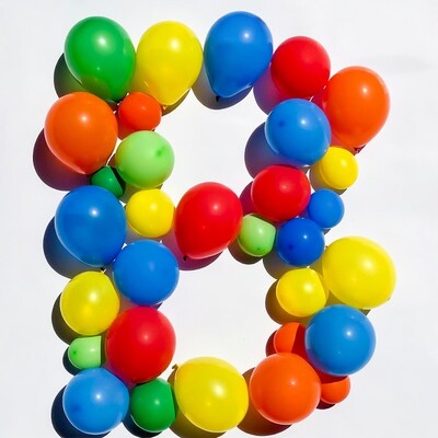 Colorful Balloons Forming Letter B