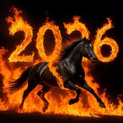 Fiery Black Horse 2026