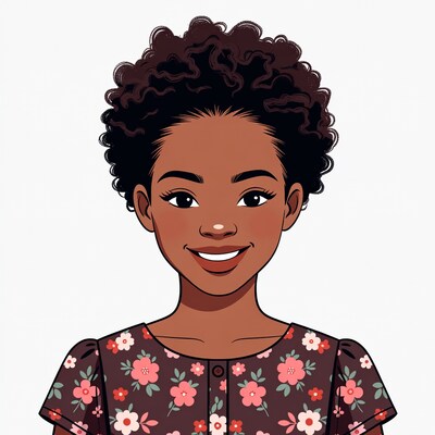 Smiling African-American woman illustration