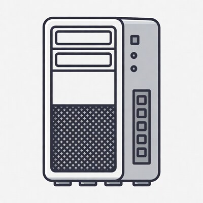 Desktop Computer Tower Illustration