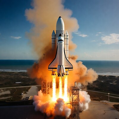 Space Shuttle Launching from Beach Pad
