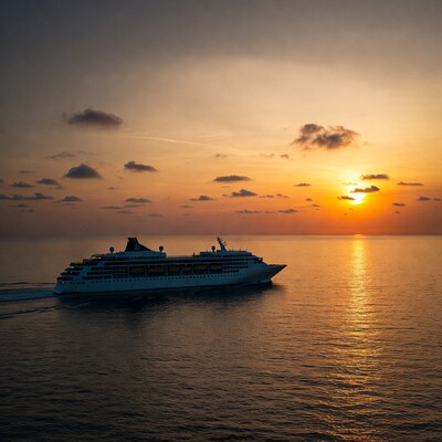 Cruise Ship at Sunset