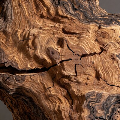 Detailed tree stump cross section