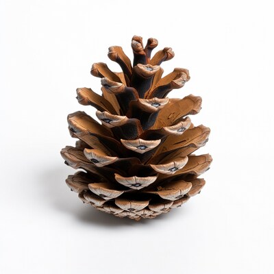 Pine Cone on White Background