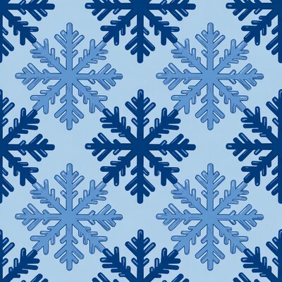 Blue Snowflake Seamless Pattern