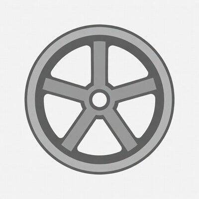 Gray Five-Spoke Wheel Illustration