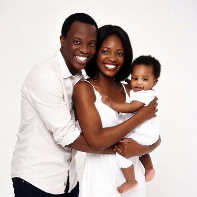 African family with baby smiling