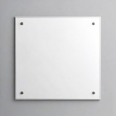 Empty Whiteboard on Gray Wall