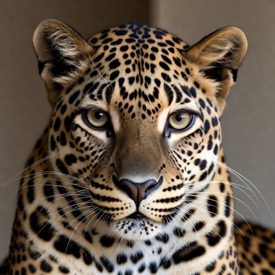 Close-up leopard face