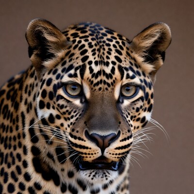 Close-up leopard face with spots