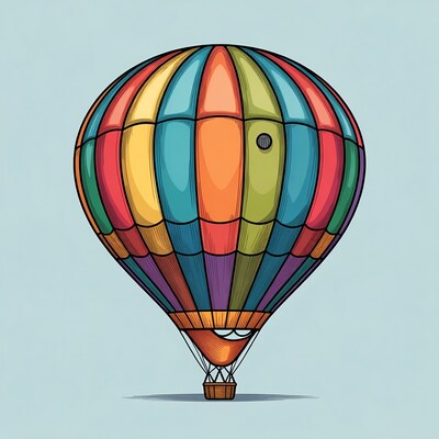 Colorful hot air balloon illustration