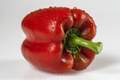 Red Bell Pepper with Water Droplets