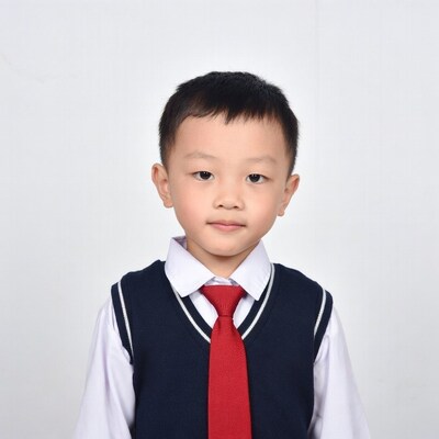 Asian boy in school uniform